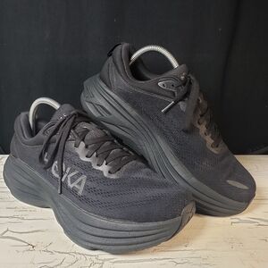 Hoka One One Bondi 8 Wide Running Shoes in Black - Women's size 9.5 D